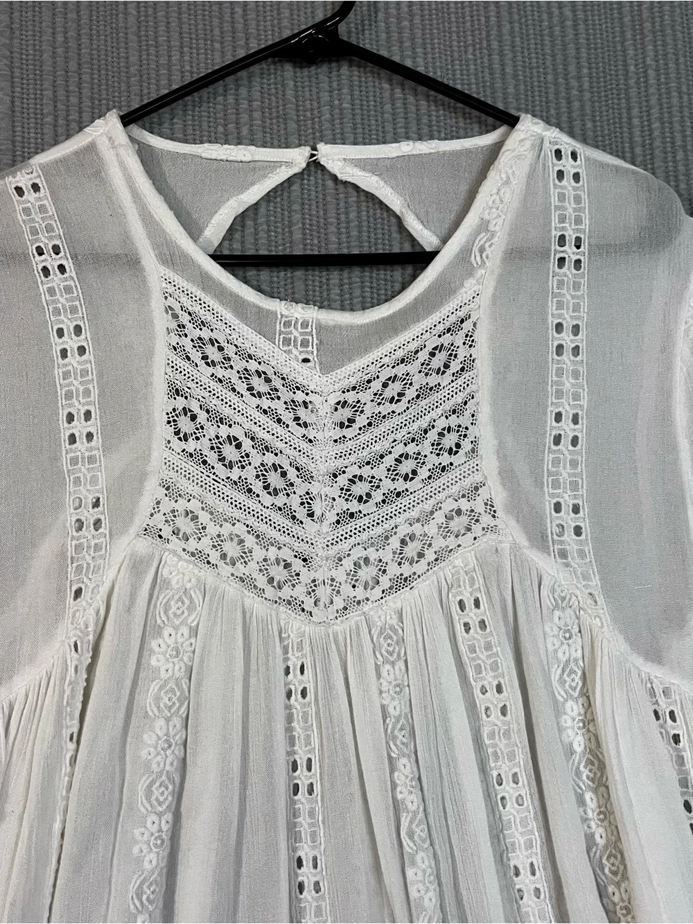 Free People Kiss Kiss Tunic Top Mini Dress Ivory White Sz S / P *